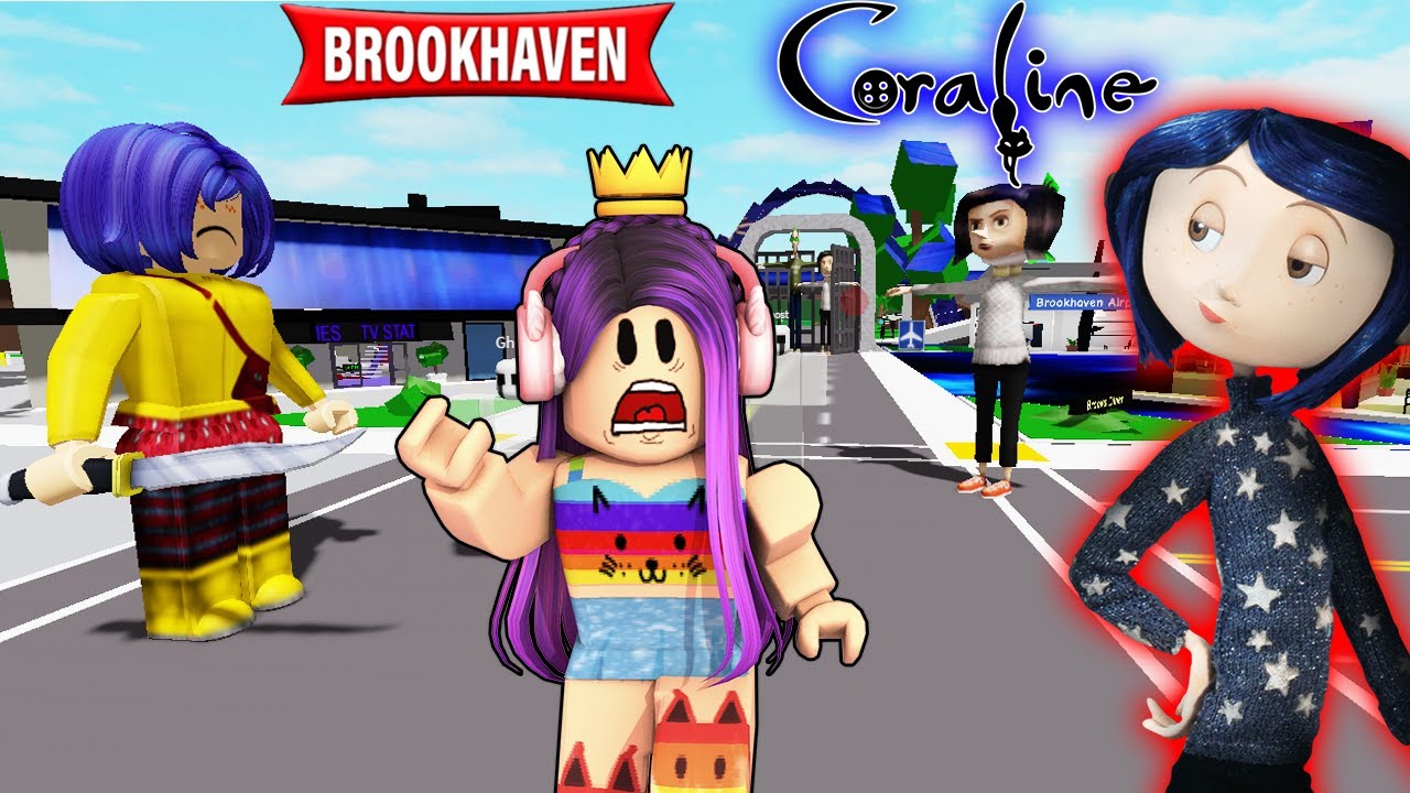 CORALINE E SUA FAMILIA INVADIRAM O BROOKHAVEN DESSA VEZ ( Historinha Roblox)