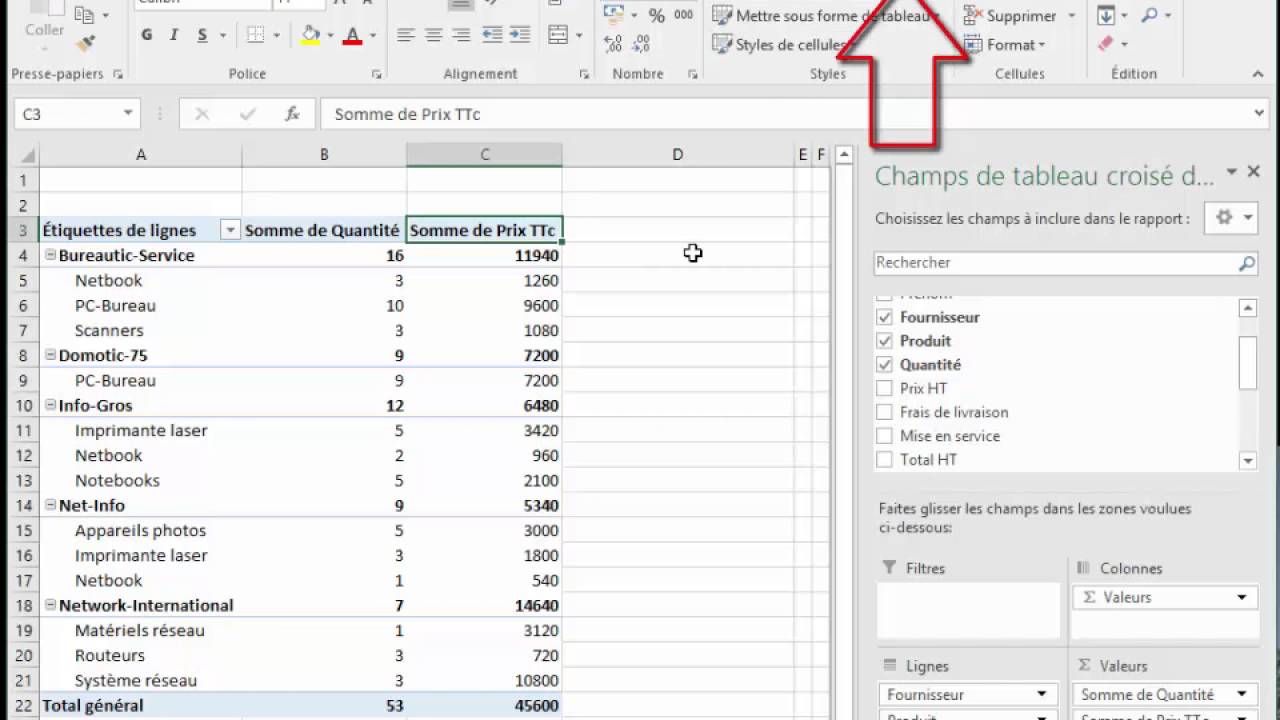 Excel: Ins&eacute;rer un champ calcul&eacute; dans un tableau crois&eacute; dynamique
