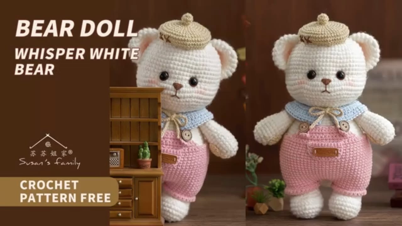【EN2297】Crochet Bear Doll_Whisper White Bear | Susan's Family