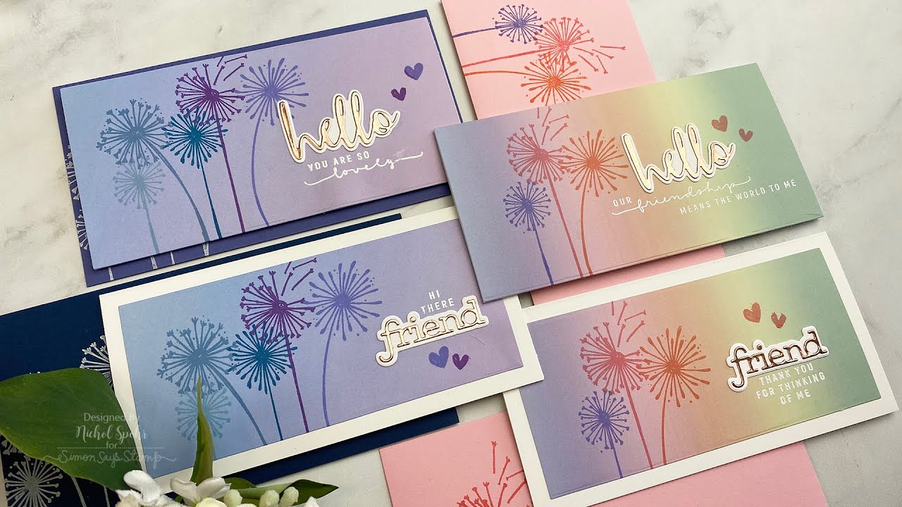 Mini Slimline Dandelion Messages featuring our May 2021 Card Kit!