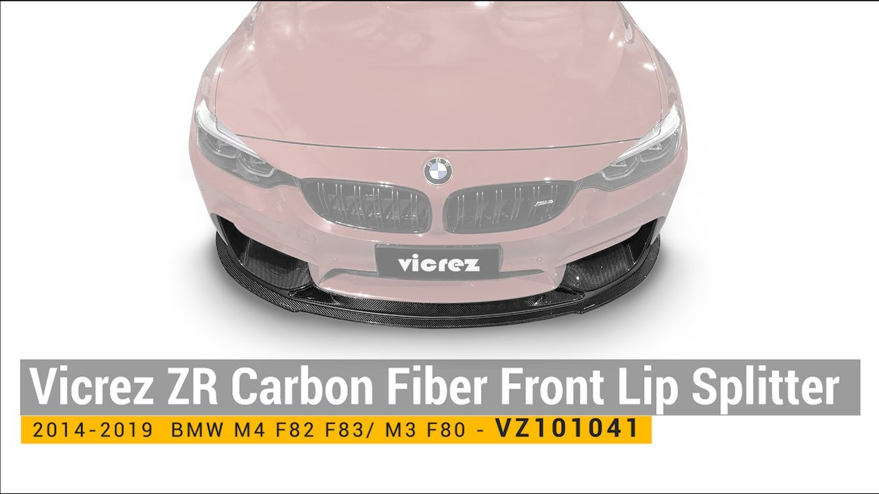 Vicrez ZR Carbon Fiber Front Lip Splitter vz101041 | BMW M4 F82 F83/ M3 F80 2014-2019 | Overview
