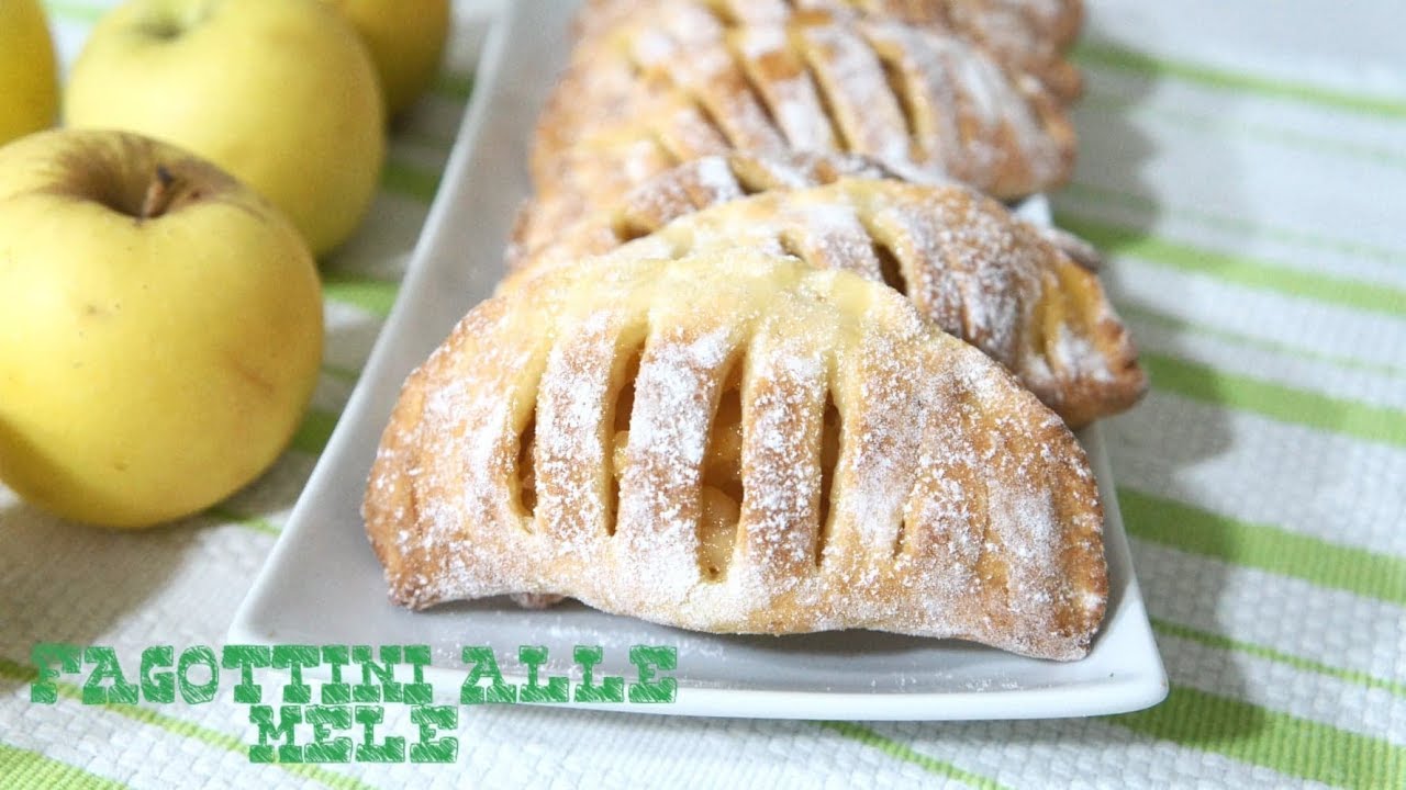 Fagottini alle mele, impasto con ricotta senza lievitazione