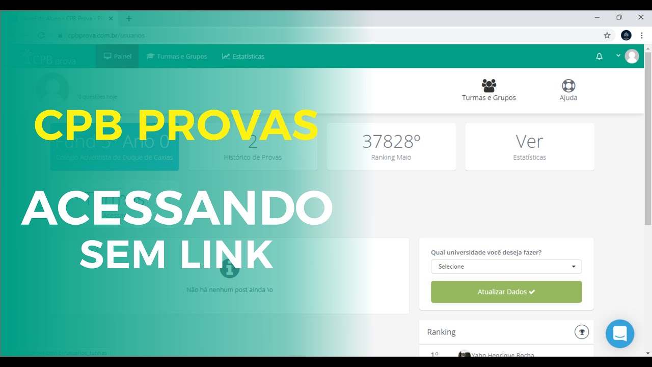Acessando o CPB Provas (sem link de acesso)