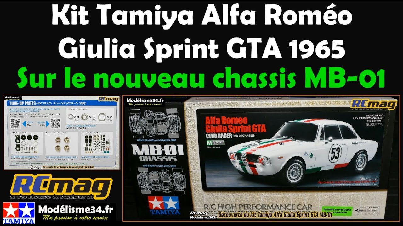 Kit Tamiya Alfa Roméo Giulia Sprint GTA 1965 sur le nouveau châssis MB-01