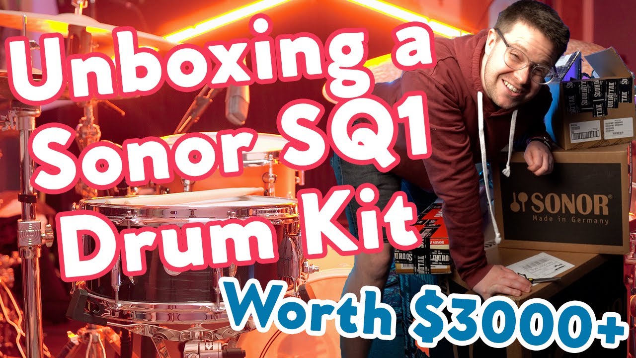 Unboxing a EPIC Sonor SQ1 Drum Kit in Hot Rod Red || $3000 Professional Setup
