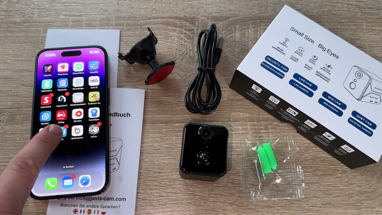 javiscam Mini Camera, FHD Surveillance Camera, Indoor Surveillance Camera unboxing and instructions