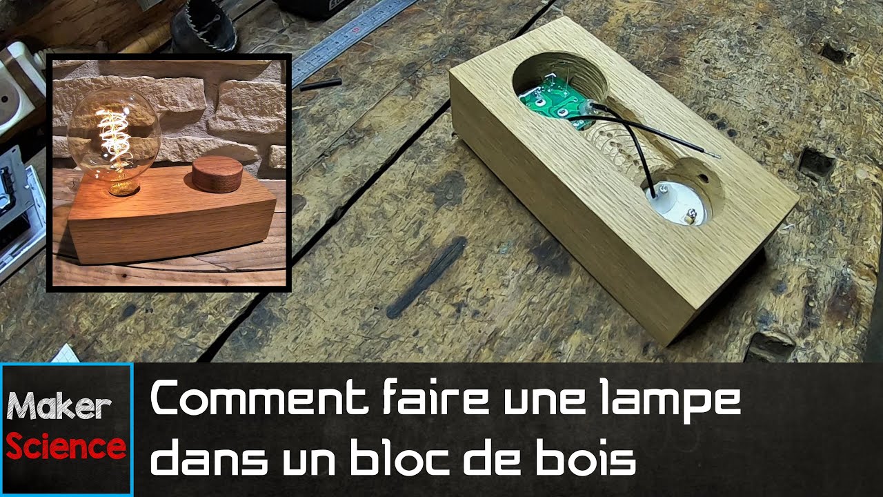 #DIY Comment faire une lampe avec un bloc de bois et un variateur