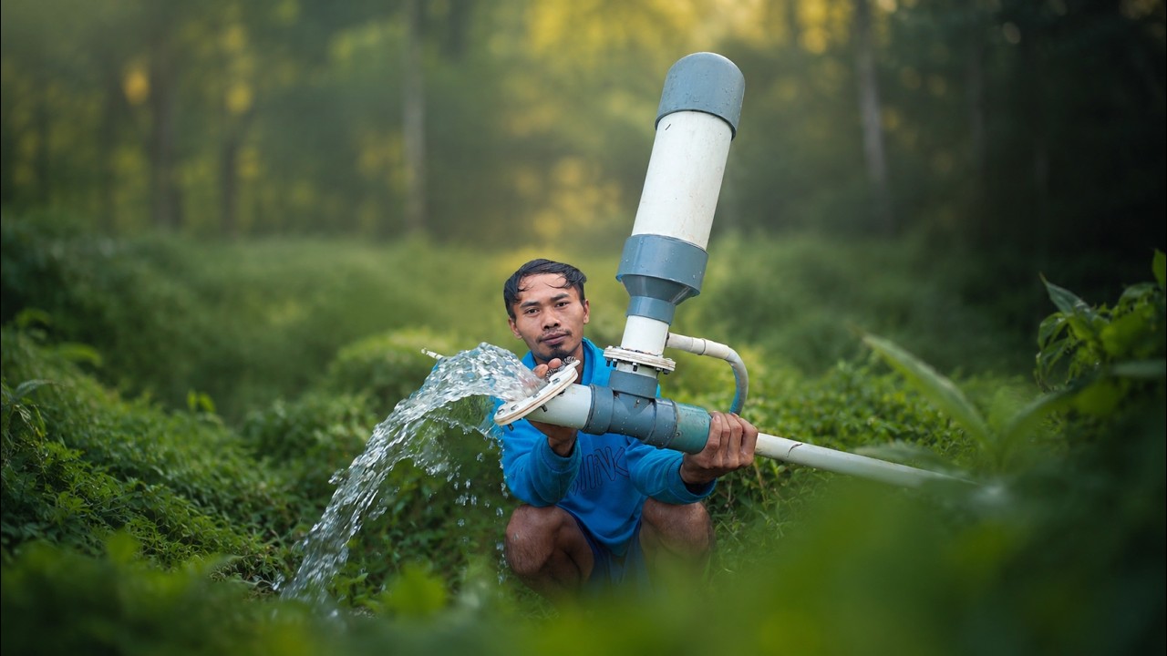 DIY Free Energy Water Pump | How to make a Hydraulic Ram Pump with PVC Pipe