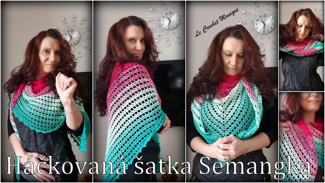 Háčkovaná šatka Semangka/Crocheted Shawl Semangka (english subtitles)