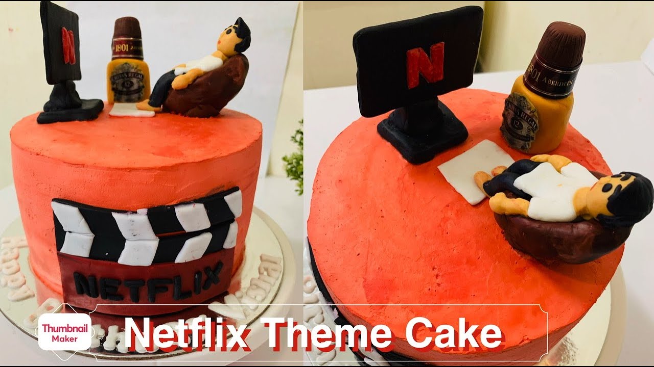 Netflix theme cake | Netflix theme rasmalai cake | how to make Netflix theme  whipping cream cake
