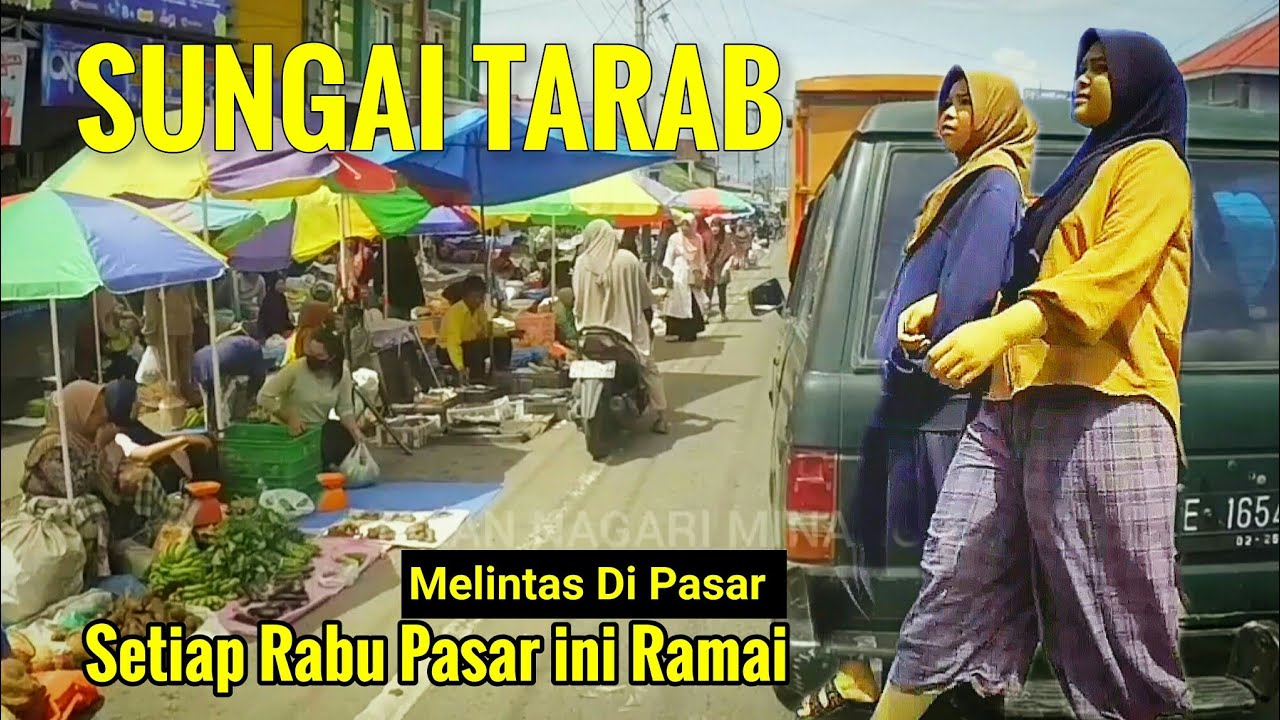 Melintas di pasar sungai tarab,terlihat suasana aktifitas keramaian