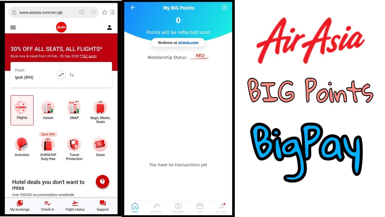 Cara Sync AirAsia Big Points dengan Ewallet BigPay