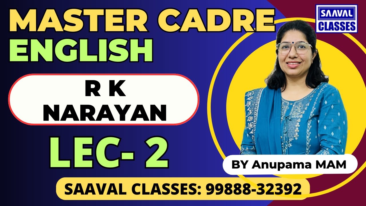 Master Cadre English DAY-2 R K NARAYAN Topic wise MCQ