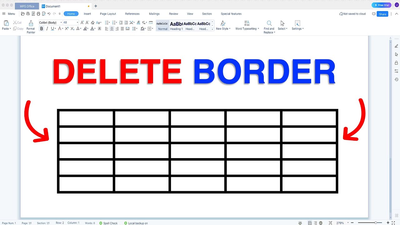 How To Remove Table Border In WPS Office