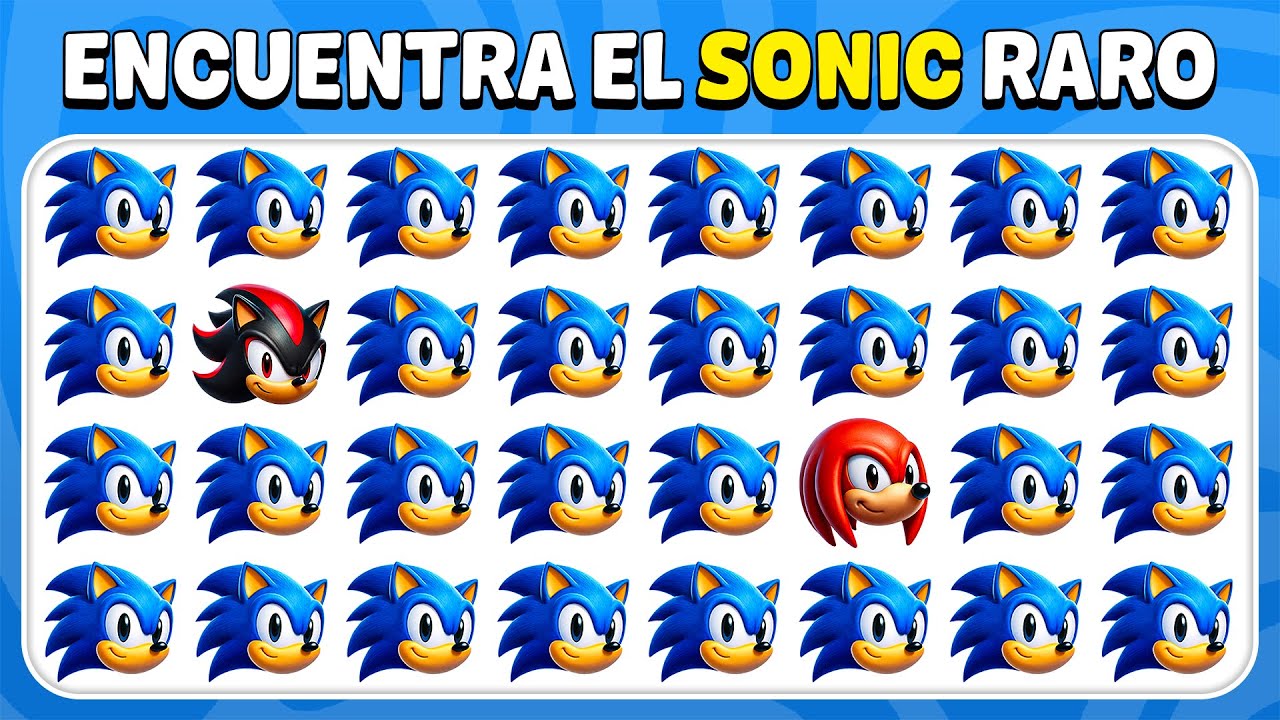 Encuentra el Emoji Diferente - Edición Sonic the Hedgehog | Quiz de 30 Niveles Épicos ⚡🎮