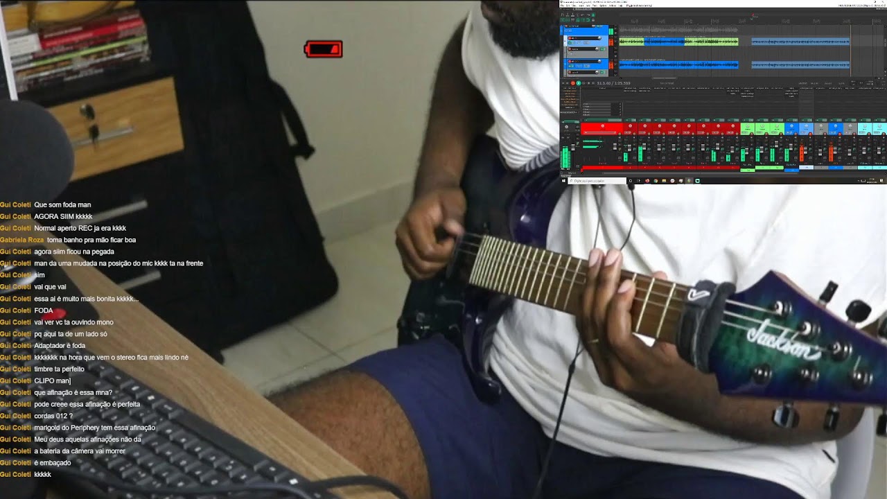 Começando a gravar as guitas do EP (mas primeiro um lanchinho)
