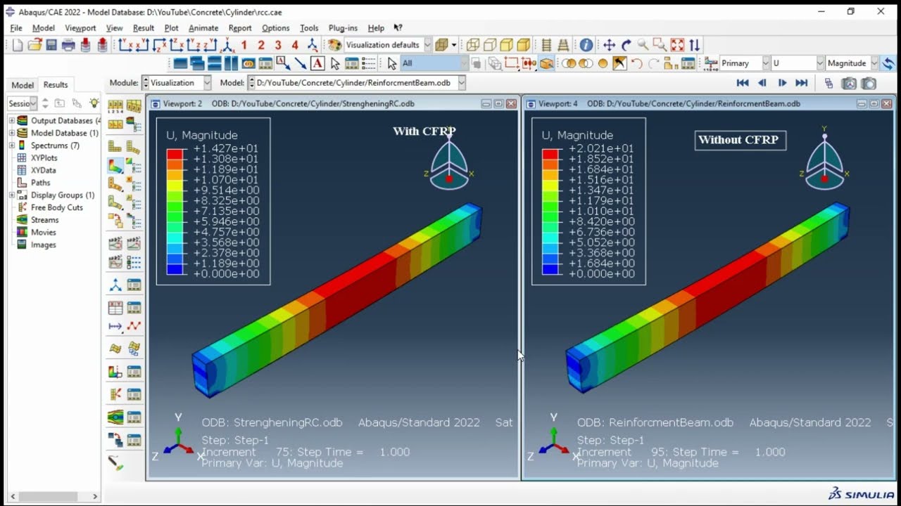 Abaqus Tutorial: Modeling of analysis of Reinforced Concrete beam Strengthened with CFRP inn Abaqus