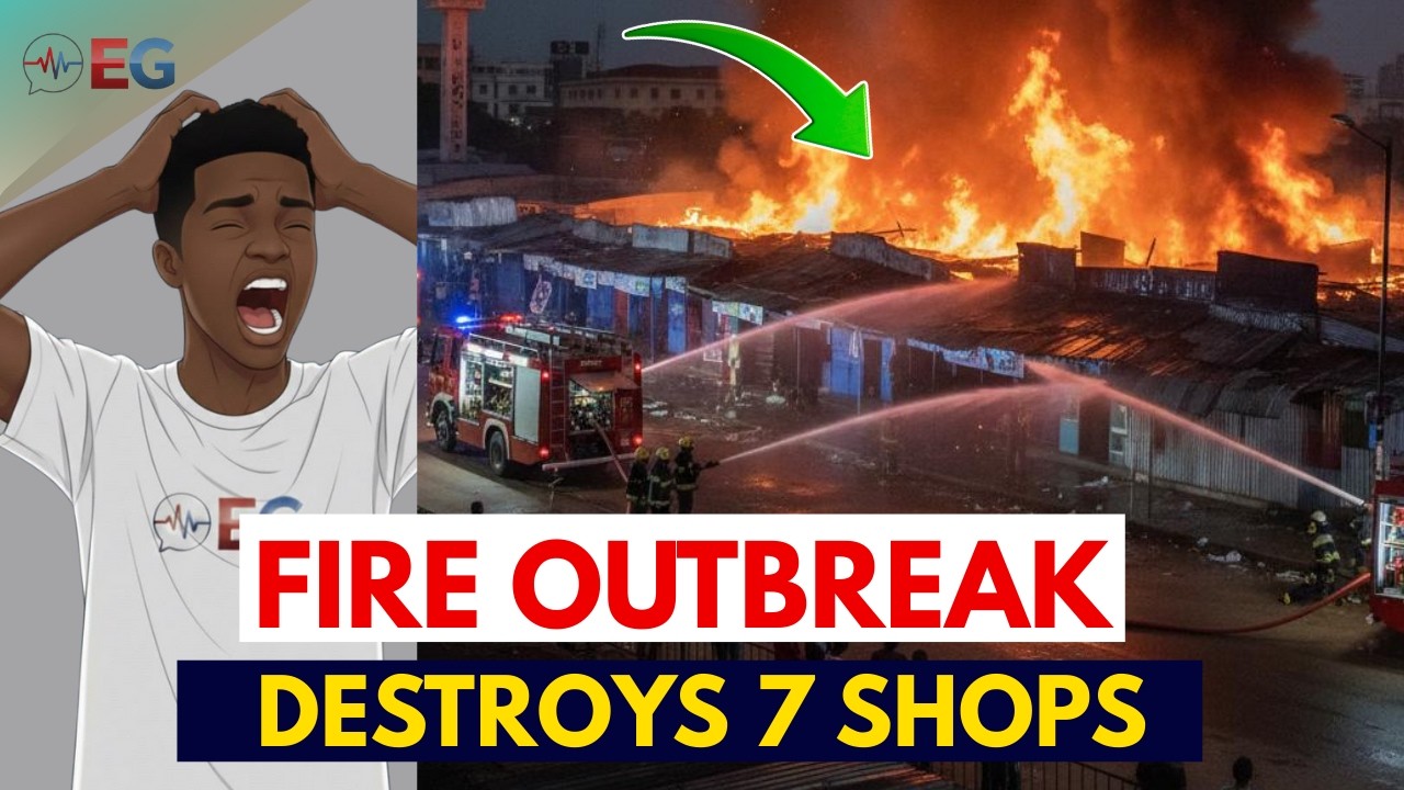 Spintex Road FIRE OUTBREAK Destroys 7 Container Shops Near Marina Mall | FULL GIST