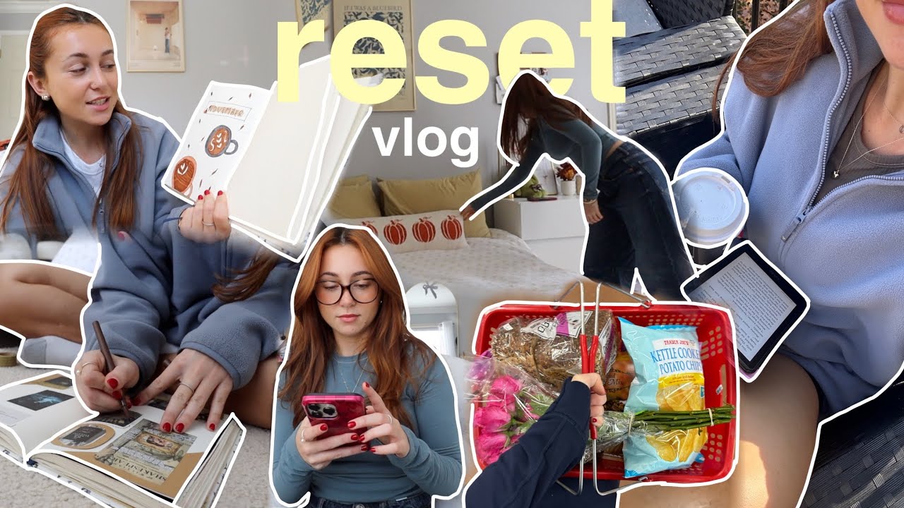 reset vlog 🧺📚⭐️ (getting back into routine, organizing, reading journal + more!)