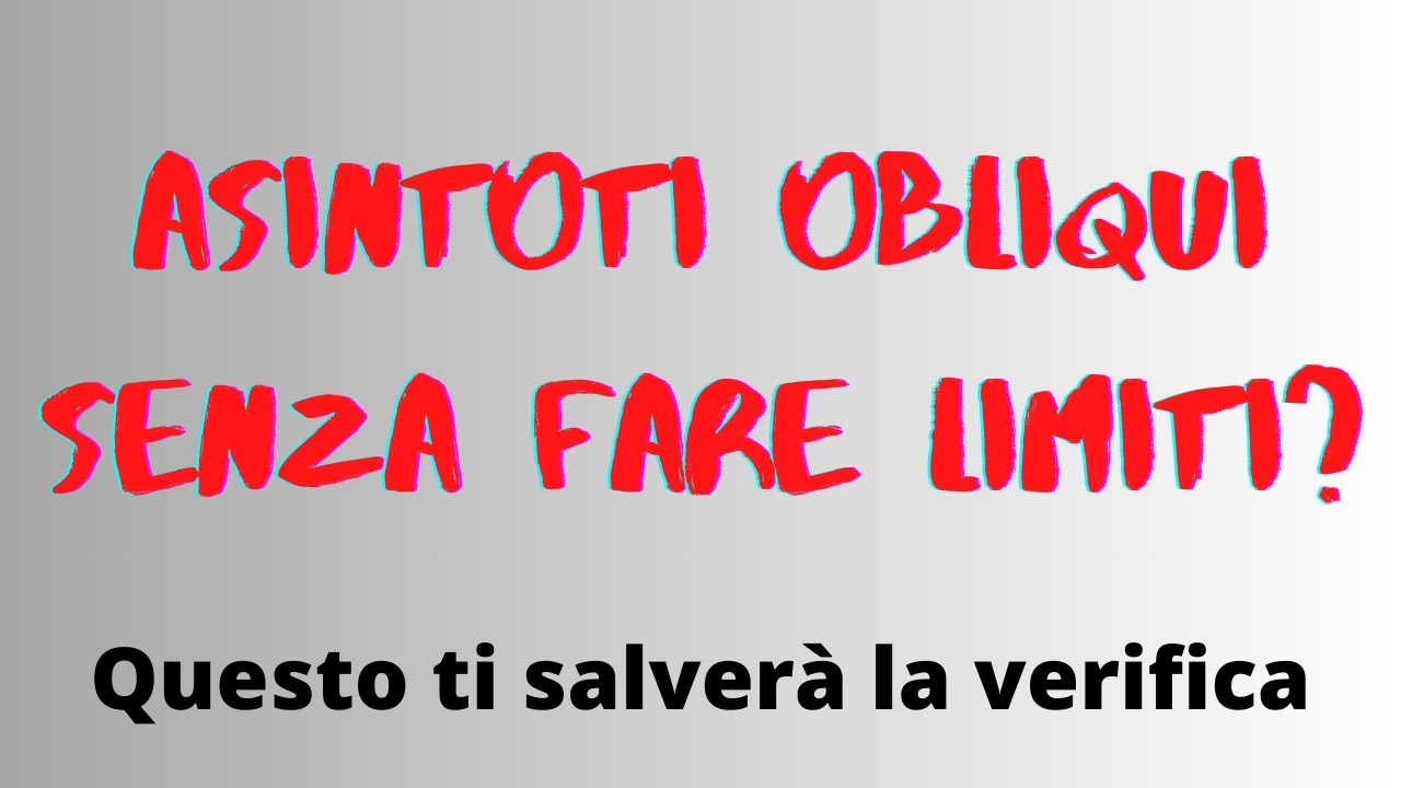 Trovare gli asintoti obliqui facendo una divisione tra polinomi e senza limiti