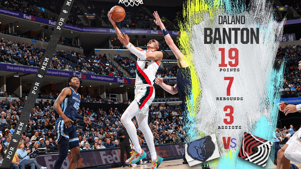 Dalano Banton Highlights | Trail Blazers vs. Grizzlies | March 1