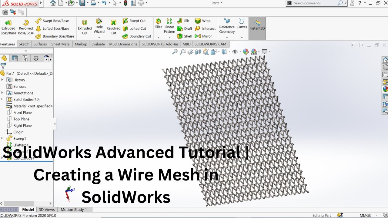 SolidWorks Advanced Tutorial | Creating a Wire Mesh in SolidWorks