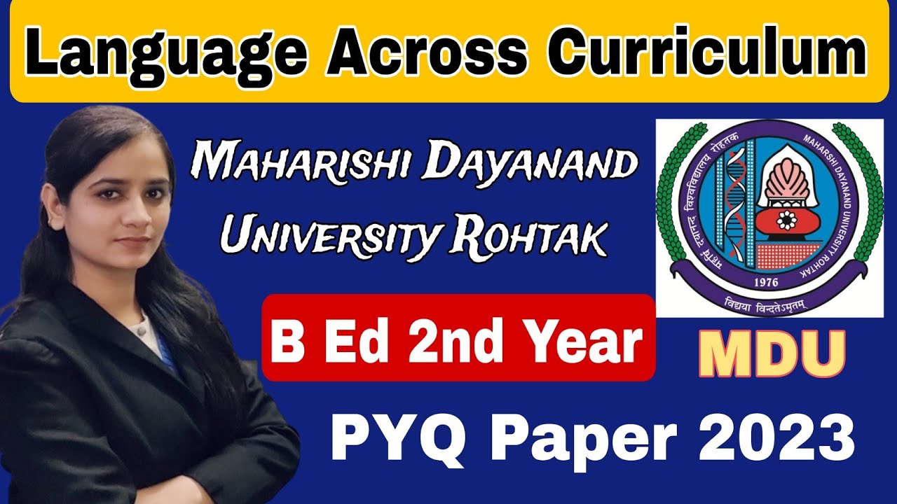 language across curriculum previous year question paper 2023 | mdu b.ed 2nd year imp.ques #mdu #bed