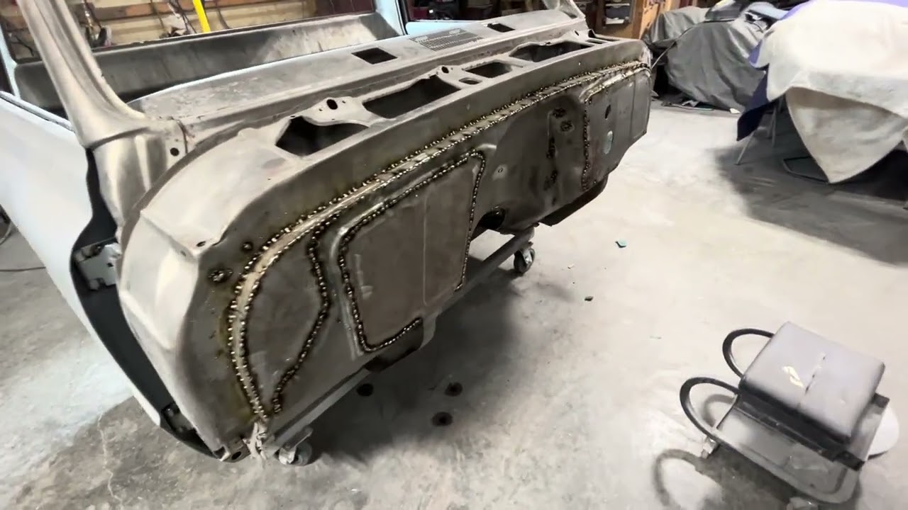 Doors are hung, trans tunnel is in and it’s braced up so we can start cutting it apart