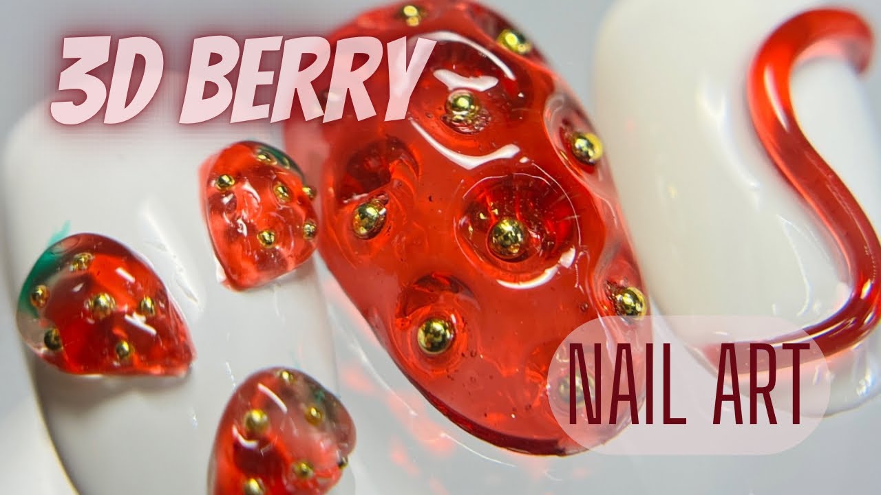 3D strawberry nail art | Instagram trending design recreated