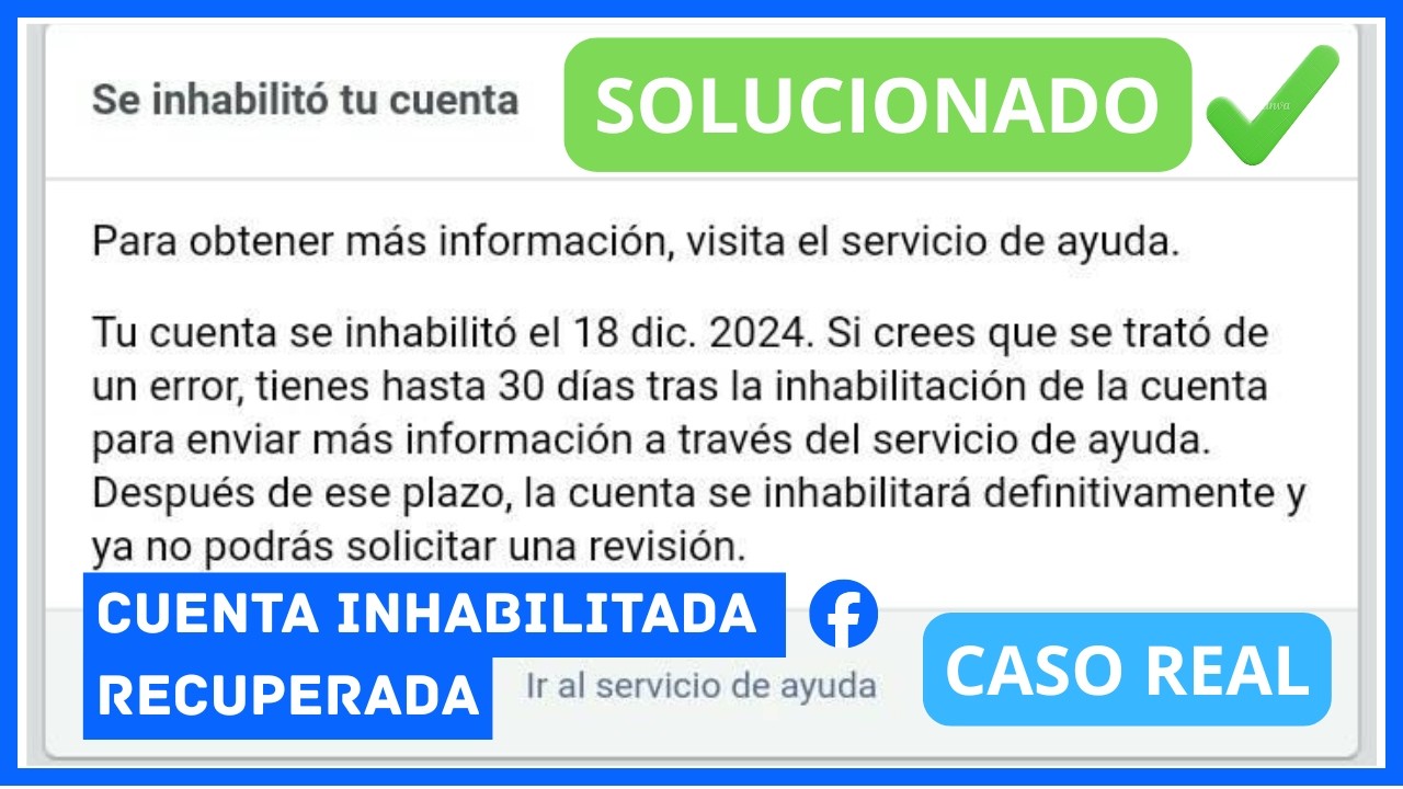 ASÍ recuperé mi FACEBOOK INHABILITADO: No pensé que era tan FÁCIL