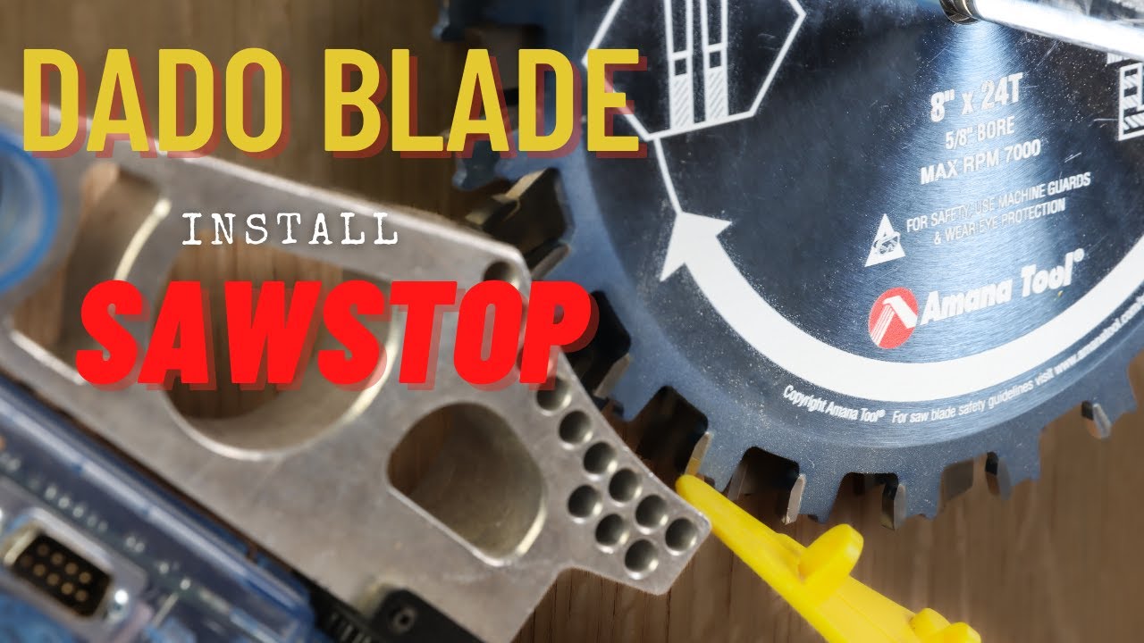 Установка ленточного полотна Dado на настольную пилу Sawstop + настройка зазора между тормозами. ...