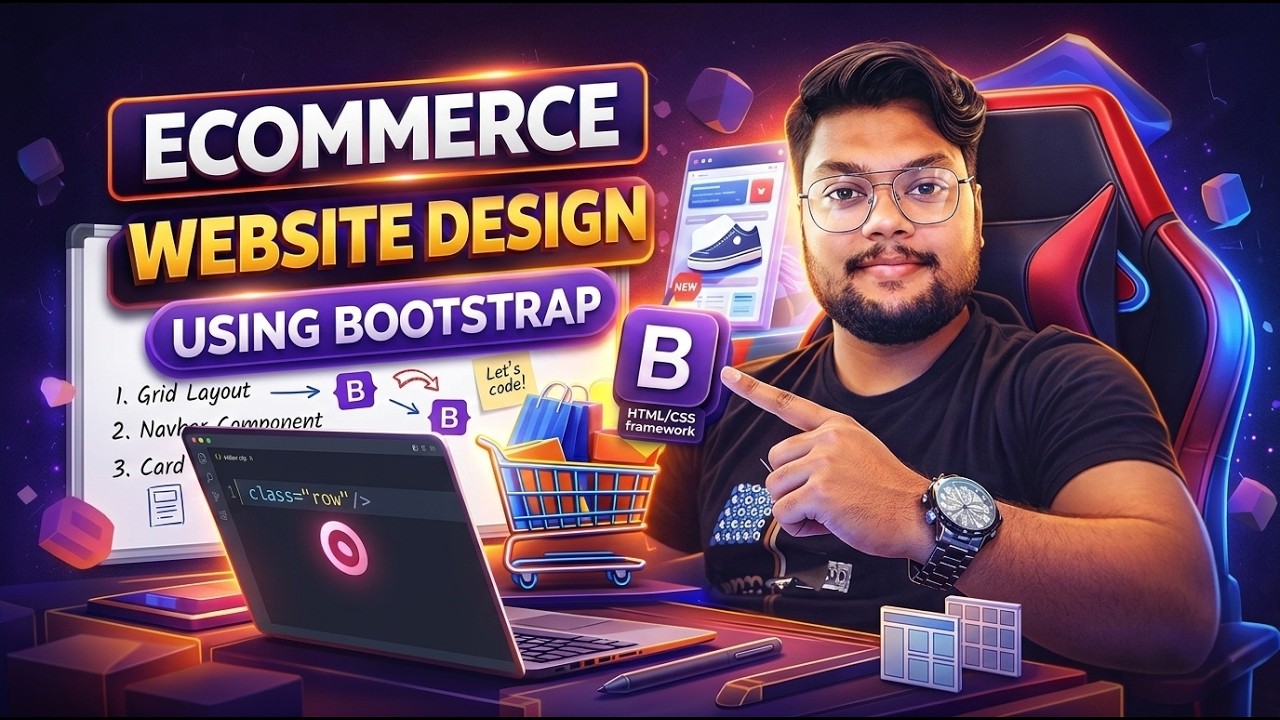 Build a Fully Responsive Ecommerce Website Using HTML CSS and Bootstrap Full Tutorial in Hindi