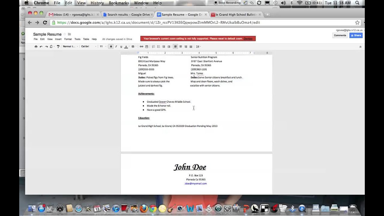 Creating and Editing A Resume