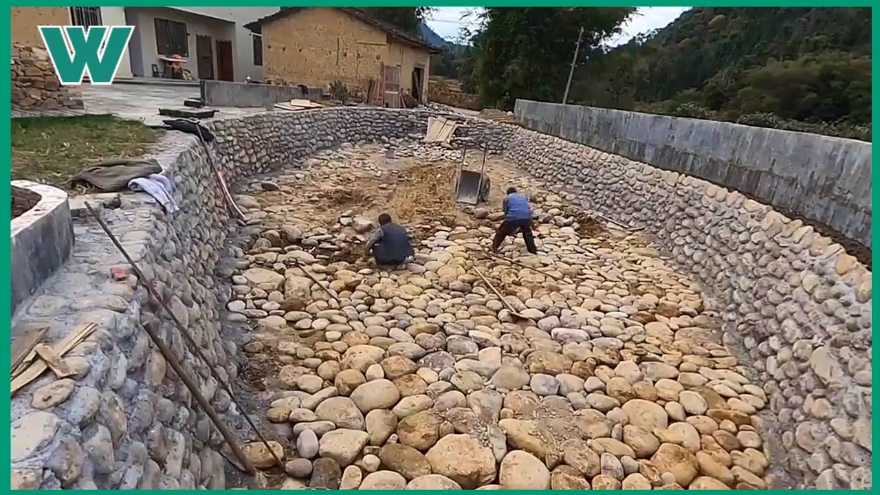 Hard workers build a lake with stones | workers HD