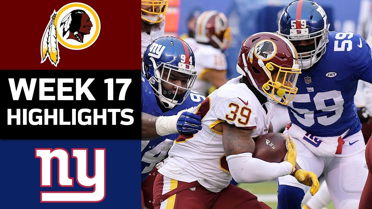 Redskins vs. Giants | NFL Week 17 Game Highlights