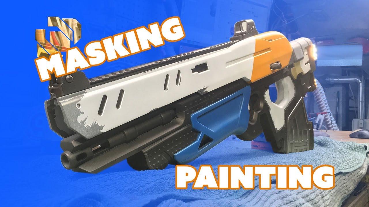 How to 3D Print a Gun Prop from Destiny Part 9: Masking & Painting - Prop: 3D