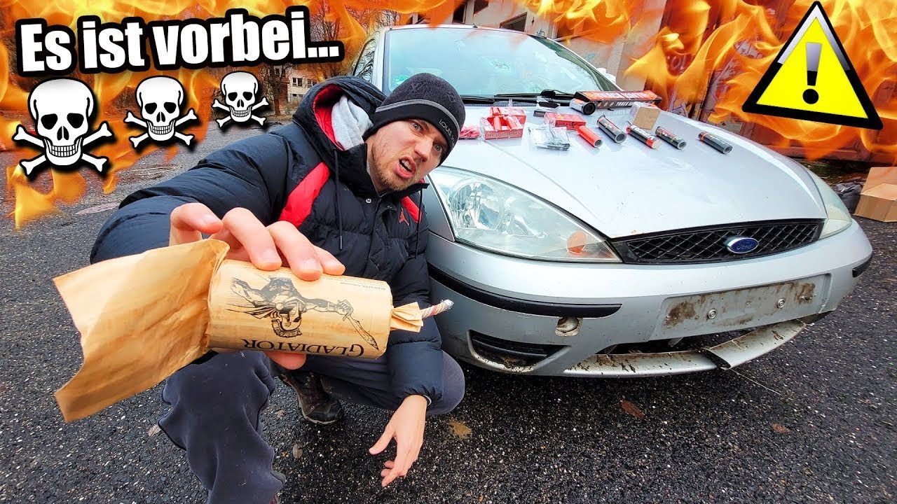 Wie viele B&ouml;ller &uuml;berlebt ein Auto 💥?! - Experiment (reupload)