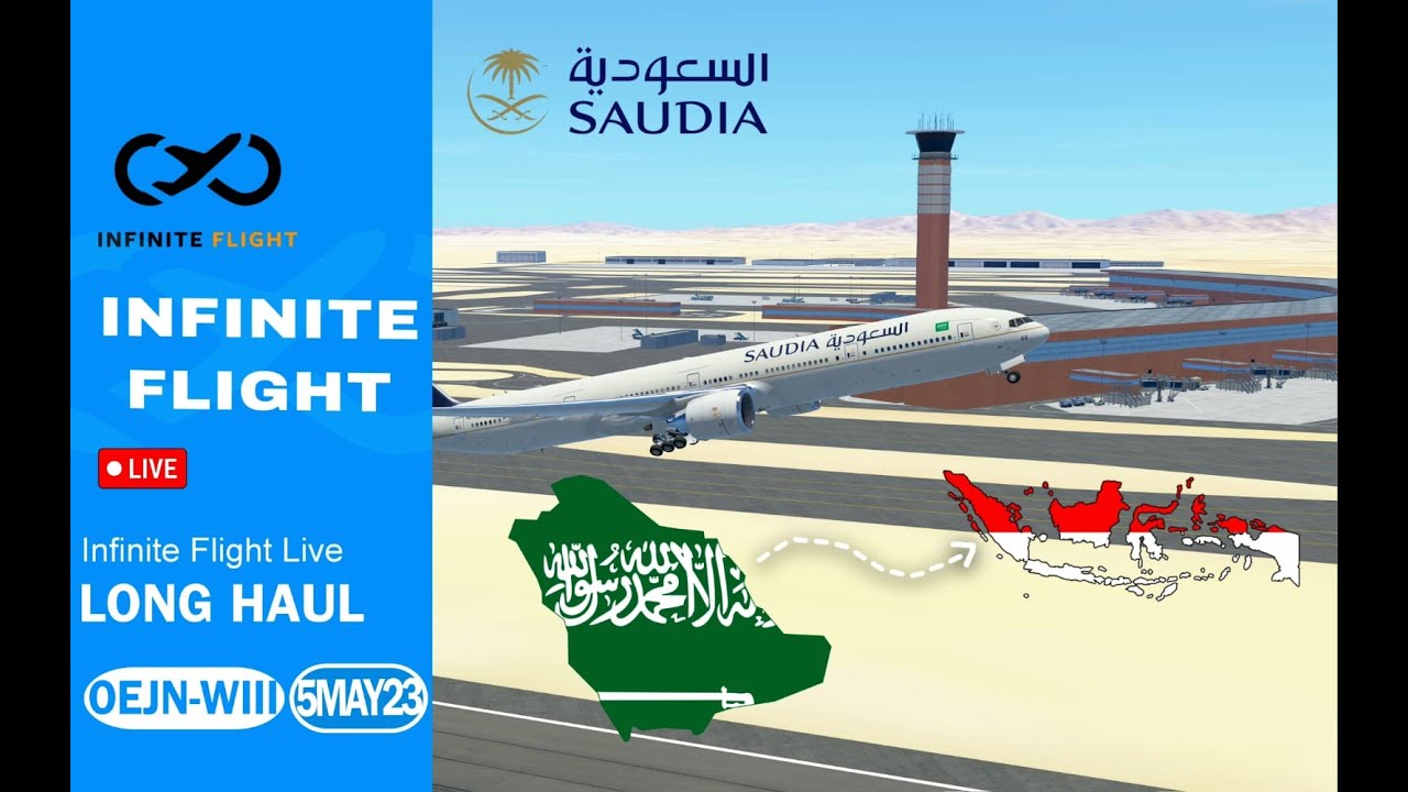Jeddah(OEJN)-Jakarta(WIII)/Saudia B777W/Infinite flight live