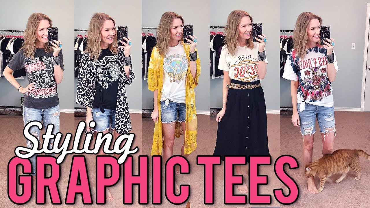 How to Style Graphic Tees - Try On Haul & Styling Tips! | LipglossLeslie