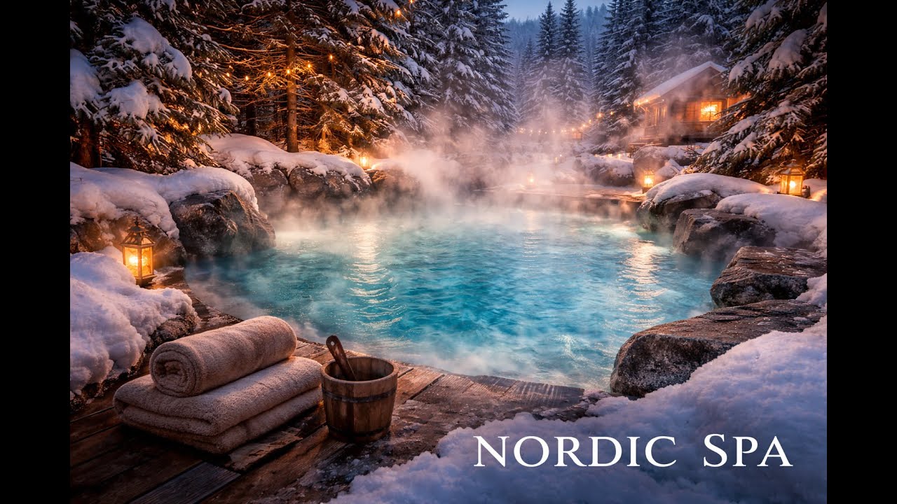 Nordic Hot Spring ♨️ | Steamy Geothermal Pool & Bubbling Water Sounds (Sleep & Spa)