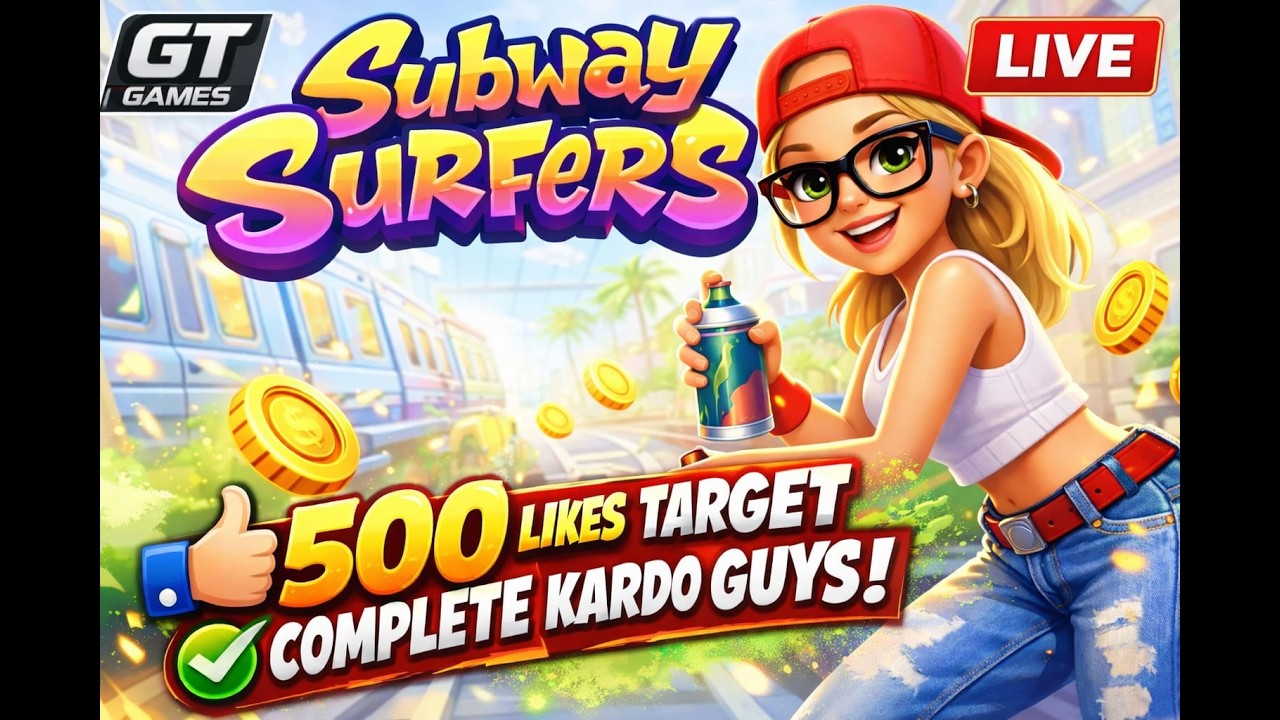 “🔴 LIVE – Subway Surfers | Aaj 500 Likes Target Complete Karna Hai      ”#subwaysurfers