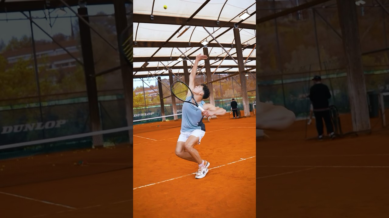 Experience the silky smooth serve of Ben Shelton in slow motion! #tennis #slowmotion #tennislove