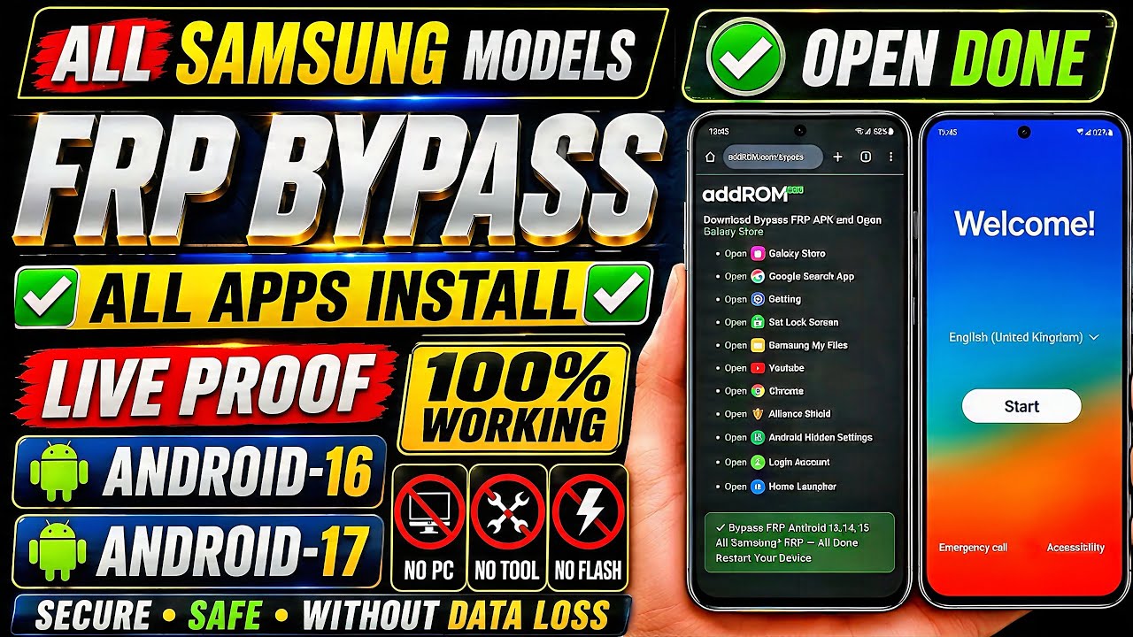 🔥 Live Proof!! 👉 All Samsung FRP Bypass Android 16-17 | Chrome Open Fix | Apps Install | No PC 2026