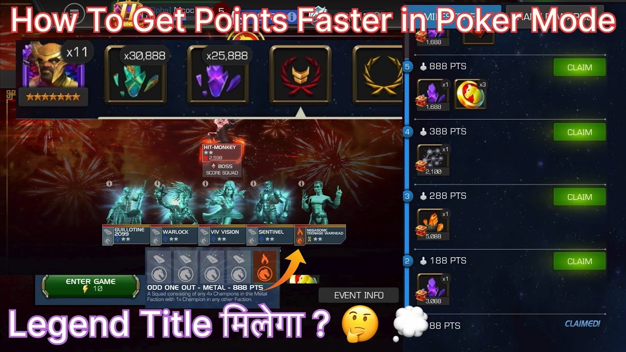 How to Play Fast Claim all Rewards in Lunar New year Poker 2.0 Mode in hindi Mcoc