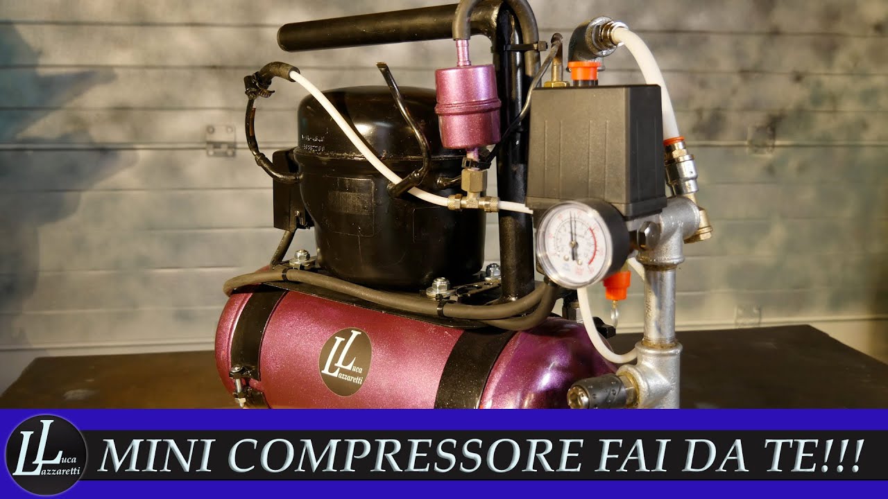#53 COME FARE Mini compressore con disoleatore fai da te (mini compressor)