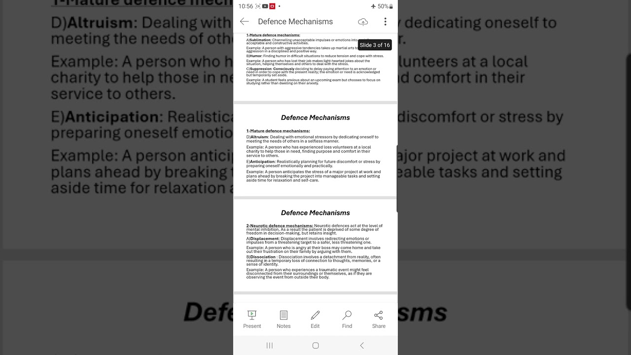 محاضرات العلوم السلوكية لطلبة المرحلة الرابعة: Defence Mechanisms.