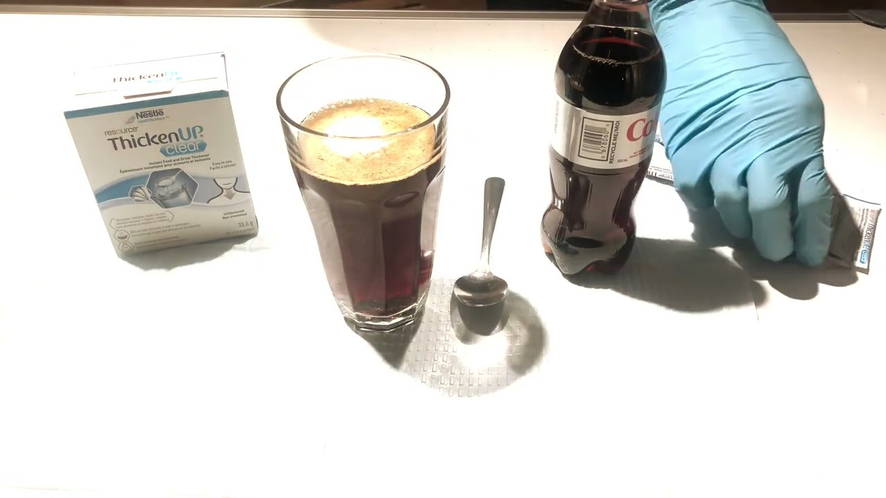 Dysphagia - How to Thicken Diet Coke with Resource Thicken up Clear (Moderately THICK)