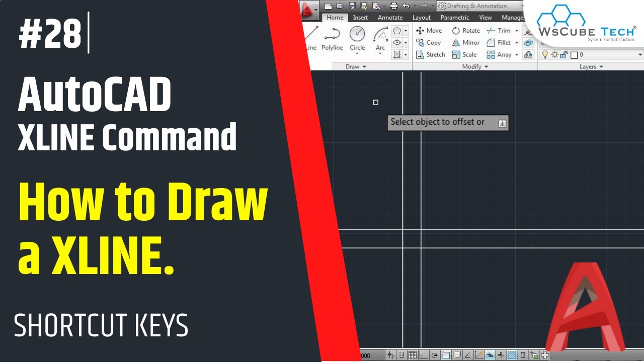 AutoCAD XLINE Command | How to Draw XLINE in AutoCAD | Shortcut Key to Draw XLINE