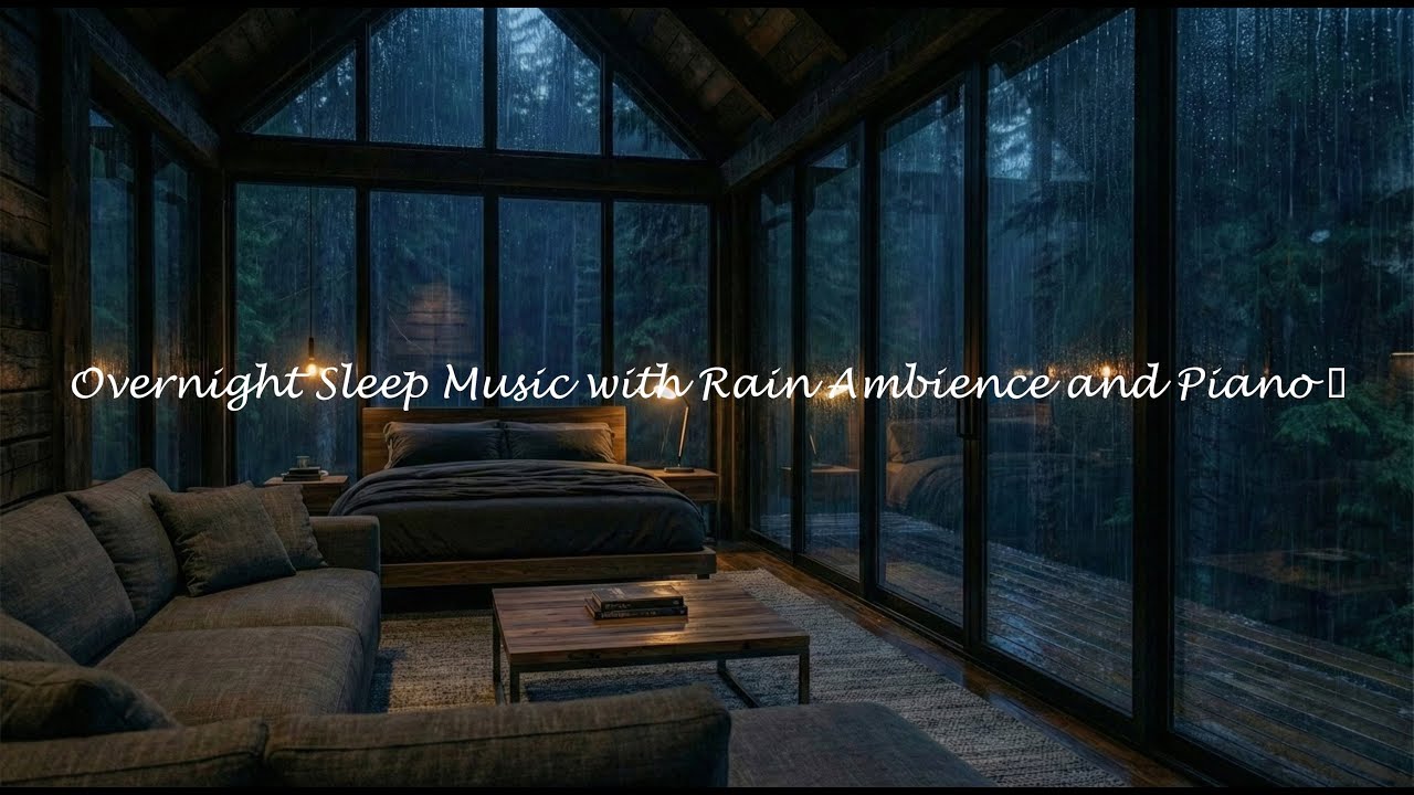 Overnight Rain Sounds and Piano for Continuous Sleep 😴 #41r