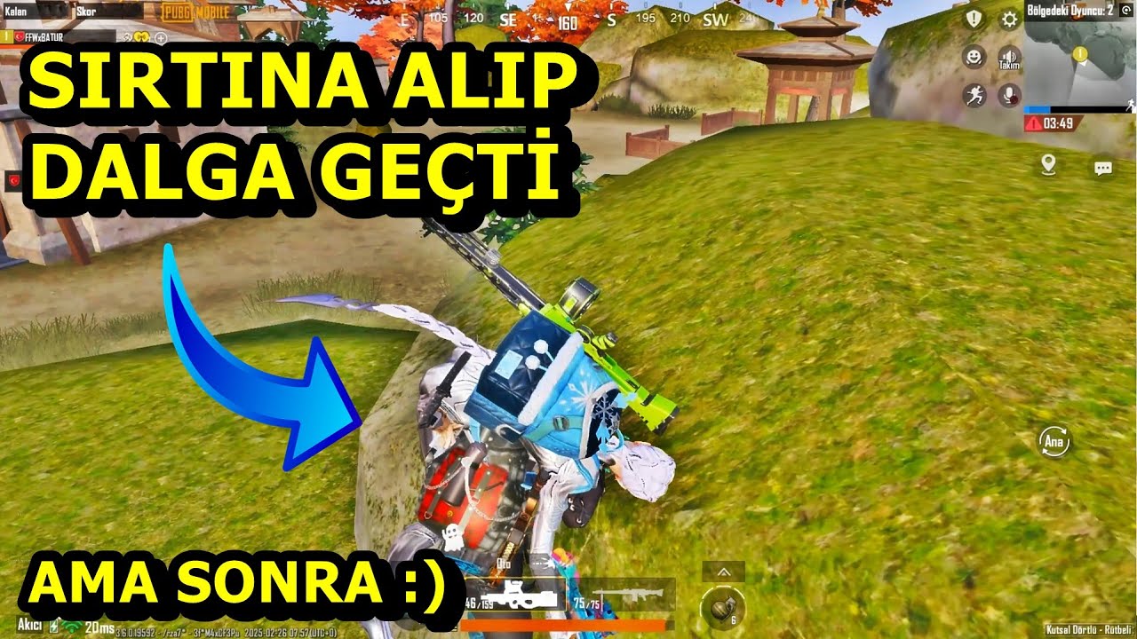SIRTINA ALIP DALGA GEÇTİ ! AMA SONRA ÇILDIRDI :)  BATUR GAME SOLO SQUAD PUBG MOBİLE